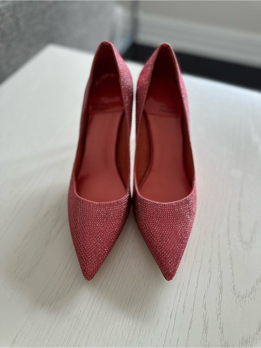 Jeffrey Campbell Pink Rhinestone Pointed Toe Pumps Heels Size 6.5